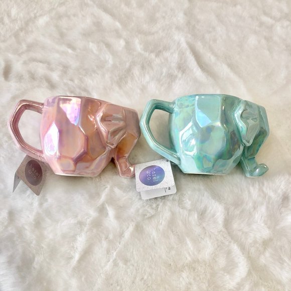 Hazel & Co Other - Hazel & Co Elephant Tea Mugs SET w/ Tea Bag Holder
